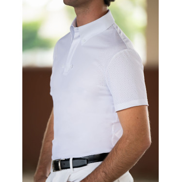 Polo da concorso Equestrian Stockholm Divine Motion uomo maniche corte Bianco Polo da concorso Equestrian Stockholm Divine Motion uomo maniche corte Bianco