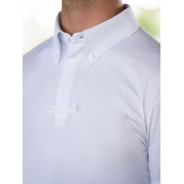 Polo da concorso Equestrian Stockholm Divine Motion uomo maniche corte Bianco Polo da concorso Equestrian Stockholm Divine Motion uomo maniche corte Bianco