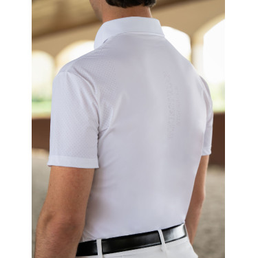 Polo da concorso Equestrian Stockholm Divine Motion uomo maniche corte Bianco Polo da concorso Equestrian Stockholm Divine Motion uomo maniche corte Bianco