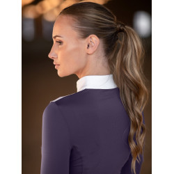 Polo da concorso Equestrian Stockholm Fine Line donna Viola scuro Polo da concorso Equestrian Stockholm Fine Line donna Viola scuro