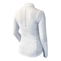 Polo da concorso Equestrian Stockholm Light Breeze donna maniche lunghe UV Perfezione bianca