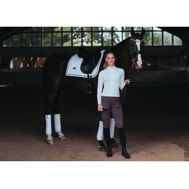 Polo da concorso Equestrian Stockholm Light Breeze donna maniche lunghe UV Perfezione bianca