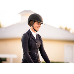 Polo da concorso Equestrian Stockholm Light Breeze donna maniche lunghe UV Perfezione bianca