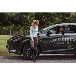 Polo da concorso Equestrian Stockholm Light Breeze donna maniche lunghe UV Perfezione bianca