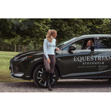 Polo da concorso Equestrian Stockholm Light Breeze donna maniche lunghe UV Perfezione bianca