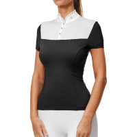 Polo da concorso Equestrian Stockholm Revenew a maniche corte da donna Nero edizione