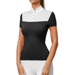 Polo da concorso Equestrian Stockholm Revenew a maniche corte da donna Nero edizione Polo da concorso Equestrian Stockholm Revenew a maniche corte da donna Nero edizione