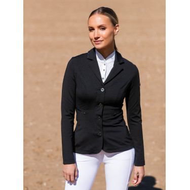 Polo da concorso Equestrian Stockholm Revenew a maniche corte da donna Nero edizione Polo da concorso Equestrian Stockholm Revenew a maniche corte da donna Nero edizione