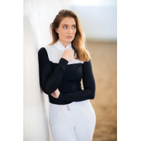 Polo da concorso Equestrian Stockholm Revenew a maniche lunghe da donna Nero edizione