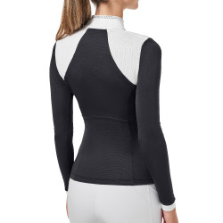 Polo da concorso Equestrian Stockholm Revenew a maniche lunghe da donna Oceano scuro