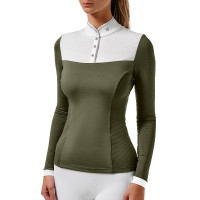 Polo da concorso Equestrian Stockholm Revenew a maniche lunghe da donna Nero edizione