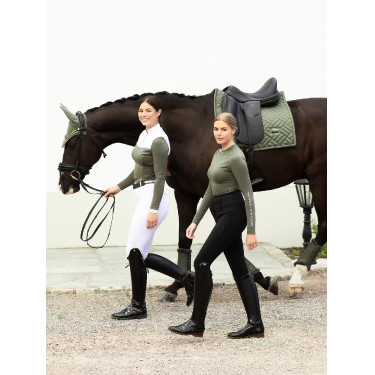 Polo da concorso Equestrian Stockholm Revenew a maniche lunghe da donna Valle frappante Verde