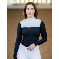 Polo da concorso a maniche lunghe Equestrian Stockholm refined donna Marina Blu marino Polo da concorso a maniche lunghe Equestrian Stockholm refined donna Marina Blu marino