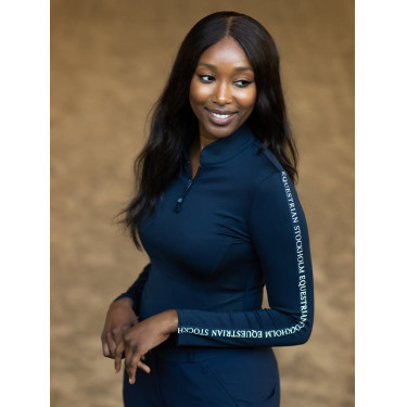 Polo a maniche lunghe Equestrian Stockholm Power donna Tecnologia moderna marina