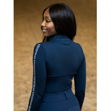 Polo a maniche lunghe Equestrian Stockholm Power donna Tecnologia moderna marina