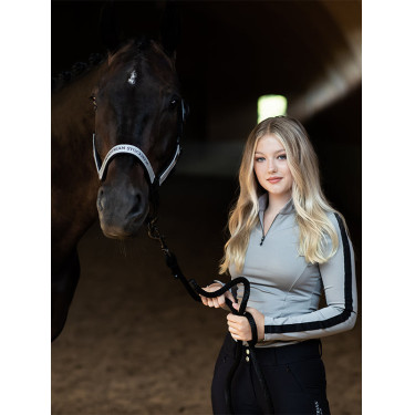 Polo a maniche lunghe Equestrian Stockholm Reflective Power donna Nero lucido