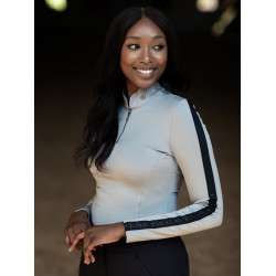 Polo a maniche lunghe Equestrian Stockholm Reflective Power donna Nero lucido