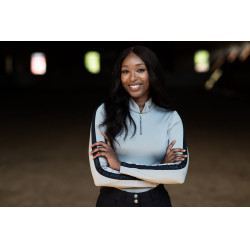 Polo a maniche lunghe Equestrian Stockholm Reflective Power donna Nero lucido