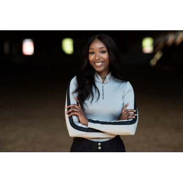 Polo a maniche lunghe Equestrian Stockholm Reflective Power donna Nero lucido