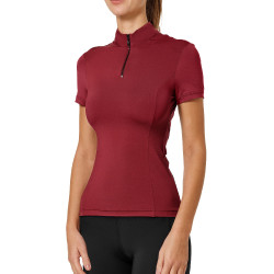 Polo UV Protection Equestrian Stockholm a maniche corte da donna Bordeaux