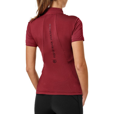 Polo UV Protection Equestrian Stockholm a maniche corte da donna Bordeaux