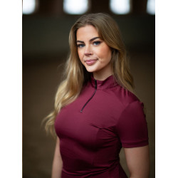 Polo UV Protection Equestrian Stockholm a maniche corte da donna Bordeaux