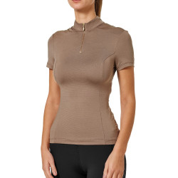 Polo UV Protection Equestrian Stockholm a maniche corte da donna Champagne Beige