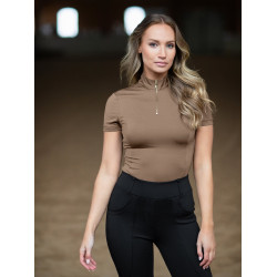 Polo UV Protection Equestrian Stockholm a maniche corte da donna Champagne Beige