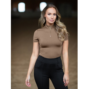 Polo UV Protection Equestrian Stockholm a maniche corte da donna Champagne Beige