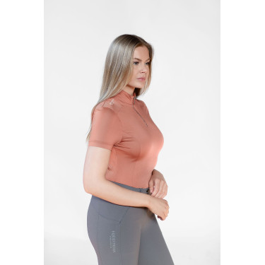 Polo UV Protection Equestrian Stockholm a maniche corte da donna Corallo Rosa