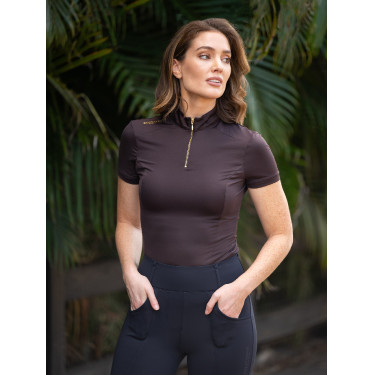 Polo UV Protection Equestrian Stockholm a maniche corte da donna Marrone dorato