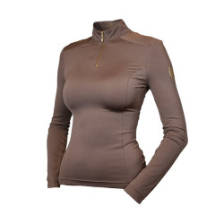 Polo a maniche lunghe da donna UV Protection Equestrian Stockholm Champagne Beige