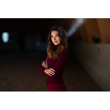 Maglione a collo alto lavorato a maglia Equestrian Stockholm da donna Bordeaux