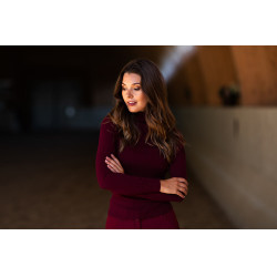 Maglione a collo alto lavorato a maglia Equestrian Stockholm da donna Bordeaux