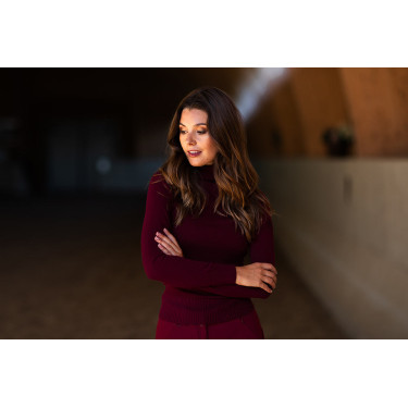 Maglione a collo alto lavorato a maglia Equestrian Stockholm da donna Bordeaux