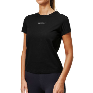 T-shirt Equestrian Stockholm donna maniche corte Nero