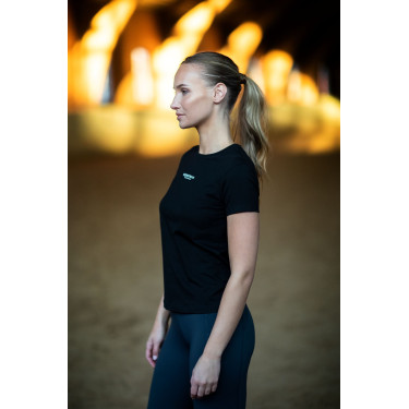 T-shirt Equestrian Stockholm donna maniche corte Nero