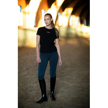T-shirt Equestrian Stockholm donna maniche corte Nero
