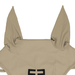 Cuffia antimosche Equestro cube stretch tecnica con logo Tan Oxford Rosa