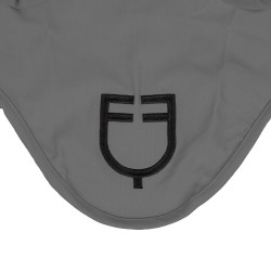 Cuffia antimosche Equestro cube stretch tecnica con logo Grigio ghiacciato