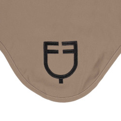 Cuffia antimosche Equestro cube stretch tecnica con logo Noce Marrone