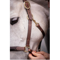 Capestro in cuoio con 3 moschettoni Paddock Sports Avana Marrone Capestro in cuoio con 3 moschettoni Paddock Sports Avana Marrone