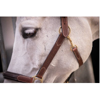 Capestro in cuoio con 3 moschettoni Paddock Sports Avana Marrone Capestro in cuoio con 3 moschettoni Paddock Sports Avana Marrone