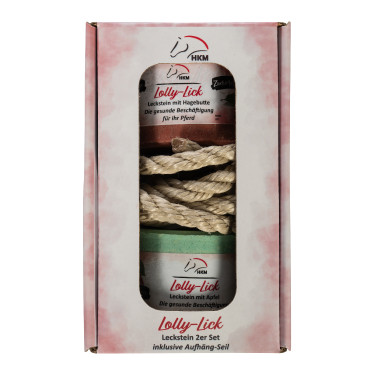 Blocco di sale aromatizzato Lolly Lick confezione da 2 HKM Rosa canina / mela