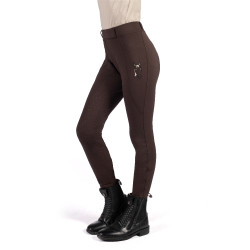 Leggings Mia a fondo intero in silicone HKM Marrone scuro