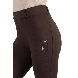 Leggings Mia a fondo intero in silicone HKM Marrone scuro