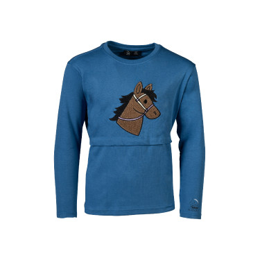 Polo a maniche lunghe Mia HKM Blu Polo a maniche lunghe Mia HKM Blu