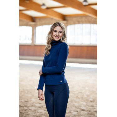 Maglia a maniche lunghe a collo alto Eva HKM Blu scuro