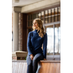 Maglia a maniche lunghe a collo alto Eva HKM Blu scuro