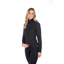 Maglia a maniche lunghe a collo alto Eva HKM Nero